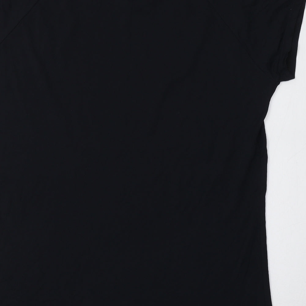 Get Over Womens Black Basic T-Shirt Size L Crew Neck