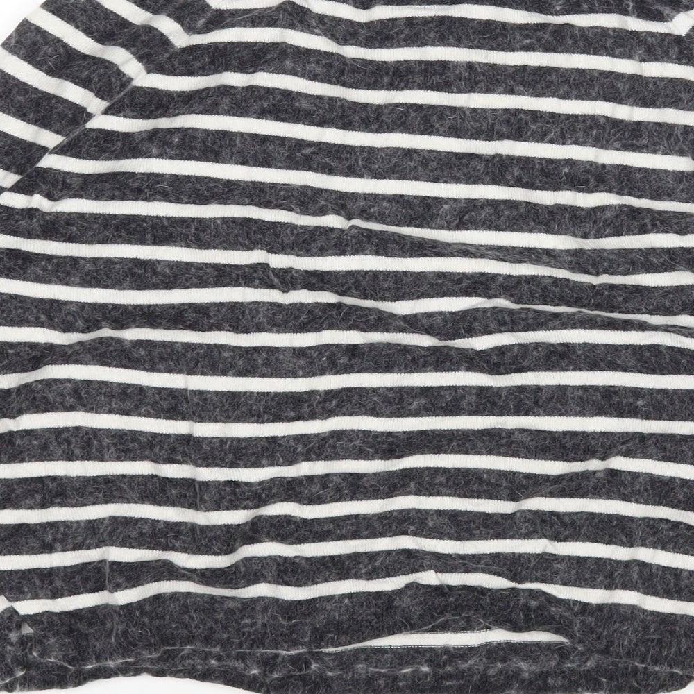 Topshop Womens Multicoloured Round Neck Striped Cotton Pullover Jumper Size 10