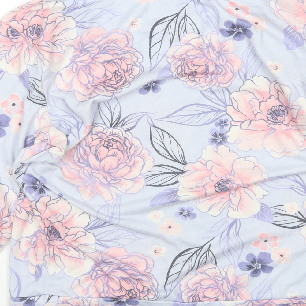 F&F Womens Multicoloured Floral Polyester Top Pyjama Top Size 8