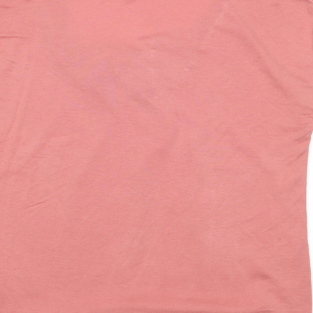 NafNAf Womens Pink Viscose Basic Blouse Size M Scoop Neck
