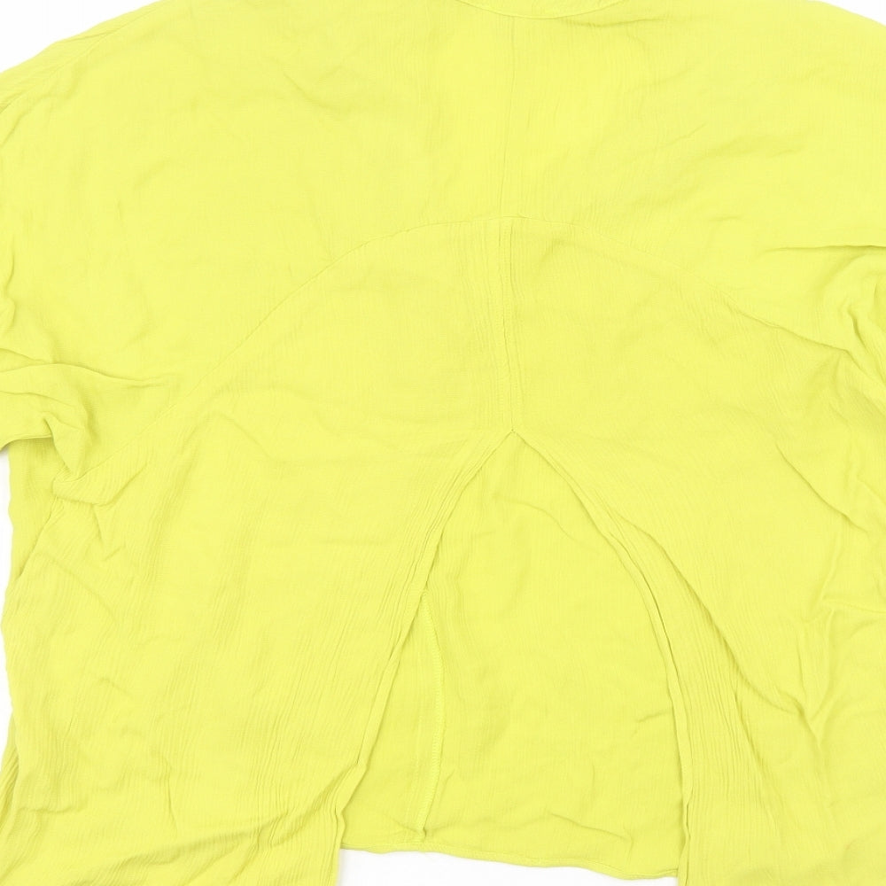 River Island Womens Green Viscose Basic Blouse Size 6 Collared