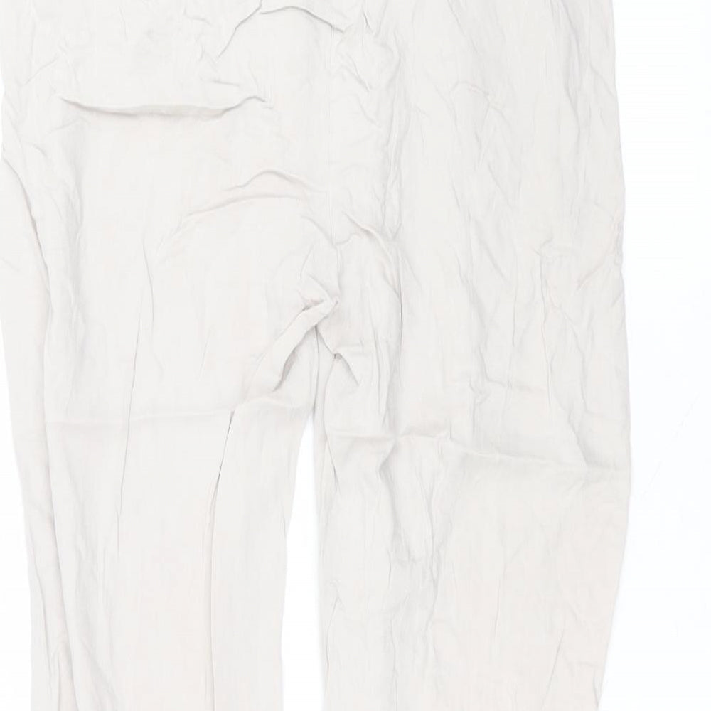 H&M Womens Grey Viscose Trousers Size 10 L22 in Regular