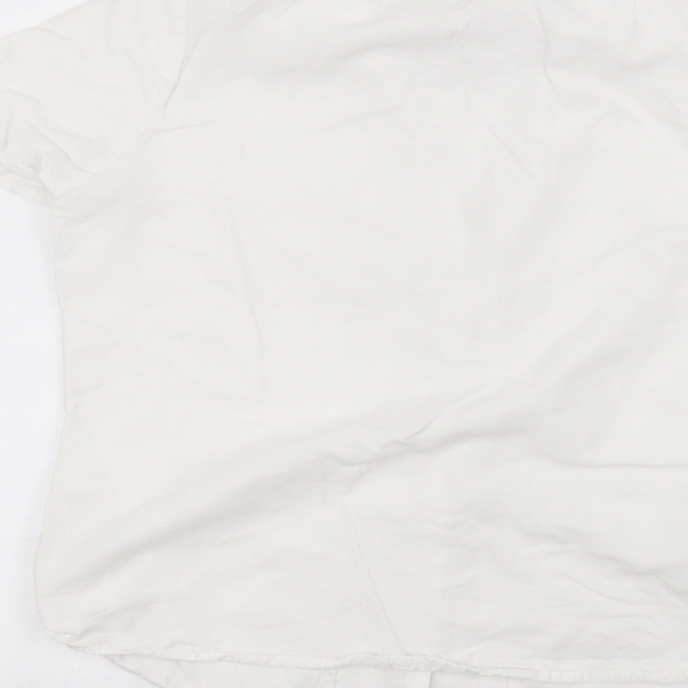 Marks & Spencer Womens White Lyocell Basic Button-Up Size 12 Collared