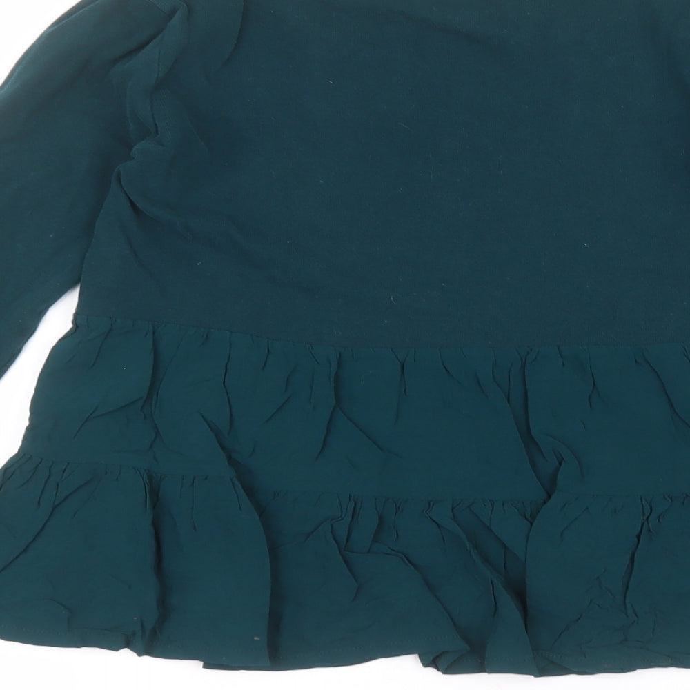 Zara Womens Green Round Neck Polyester Pullover Jumper Size S