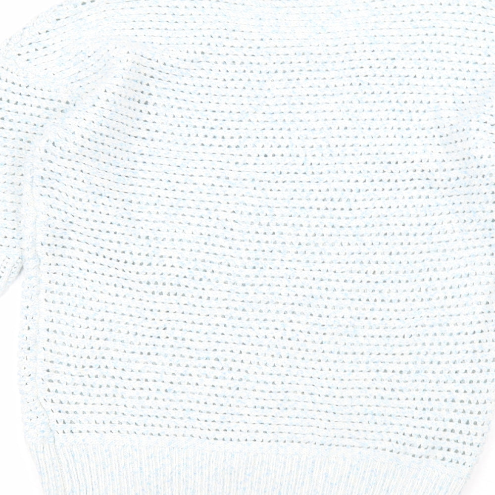 Warehouse Womens Blue Round Neck Acrylic Pullover Jumper Size 12