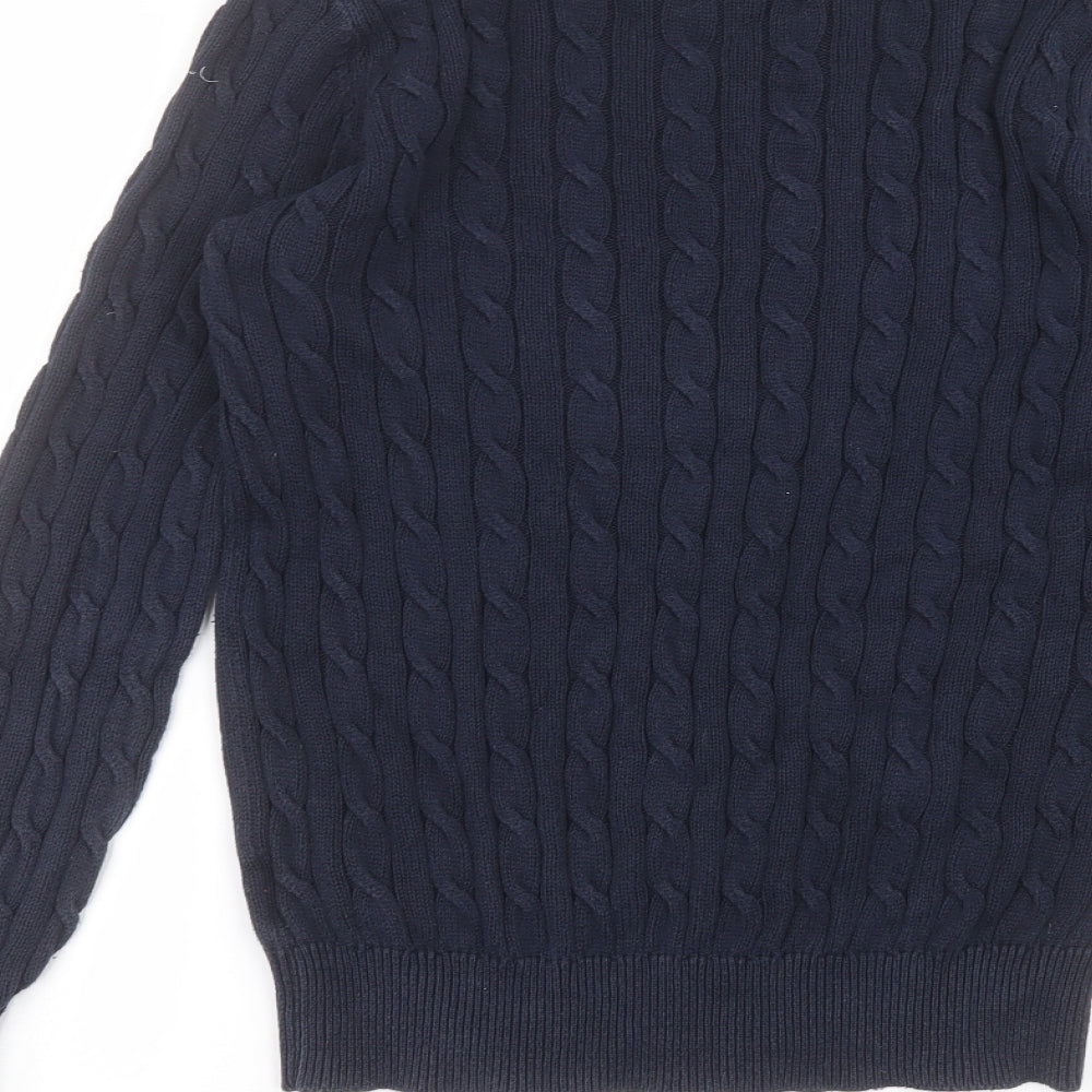 Jack Russell Mens Blue Round Neck Cotton Pullover Jumper Size M