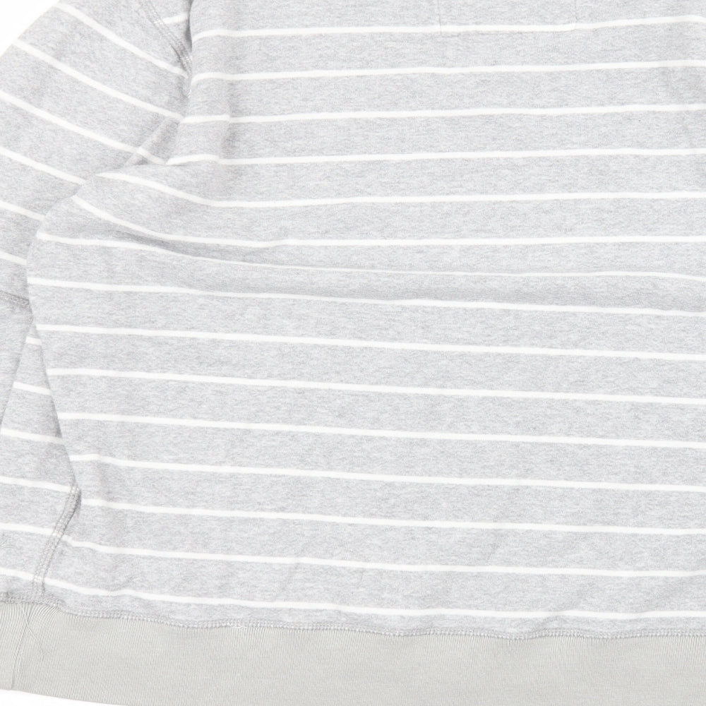 Debinhams Womens Grey Round Neck Striped Cotton Pullover Jumper Size XL