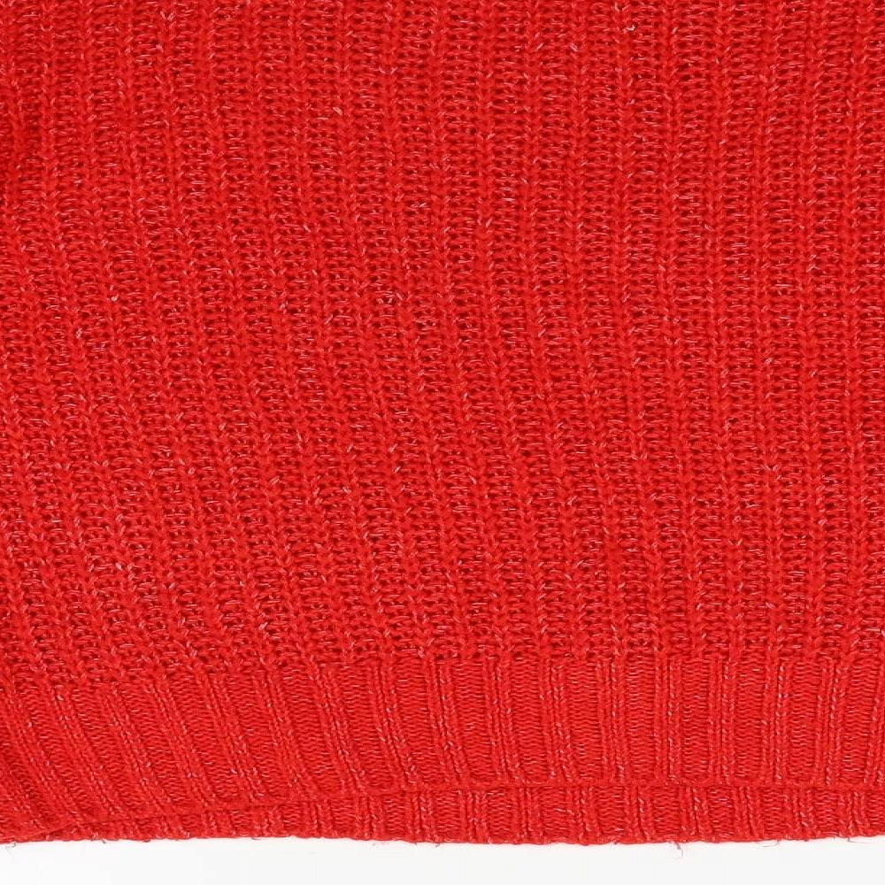 NEXT Womens Red Round Neck Acrylic Pullover Jumper Size S