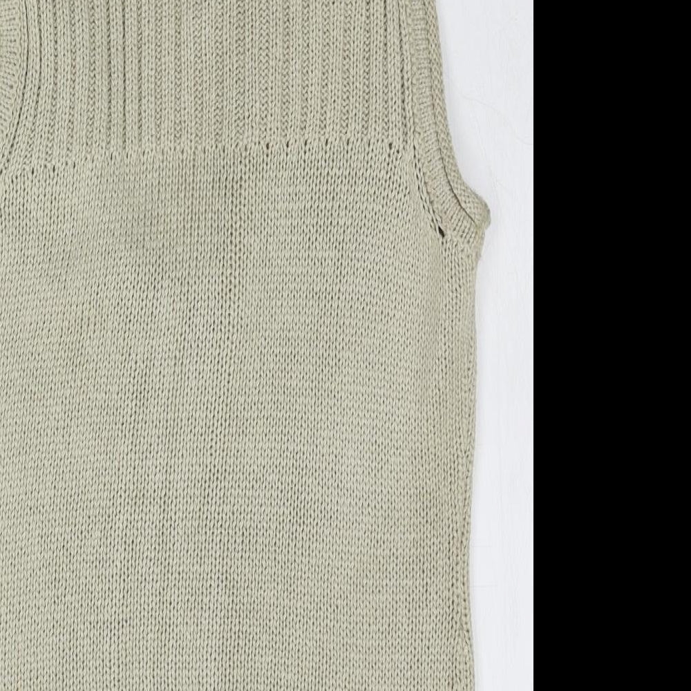 David Emanuel Womens Beige V-Neck Acrylic Cardigan Jumper Size 12