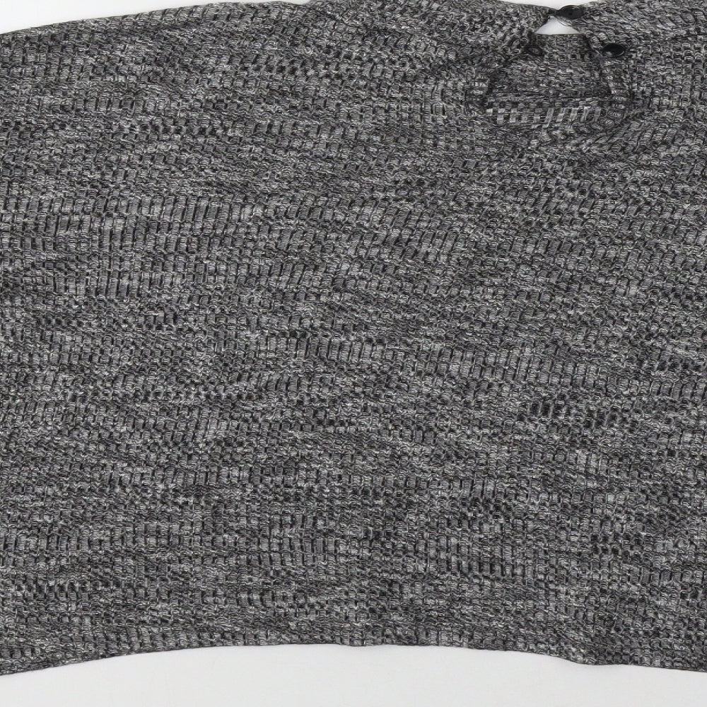 Primark Womens Grey Mock Neck Viscose Pullover Jumper Size 18