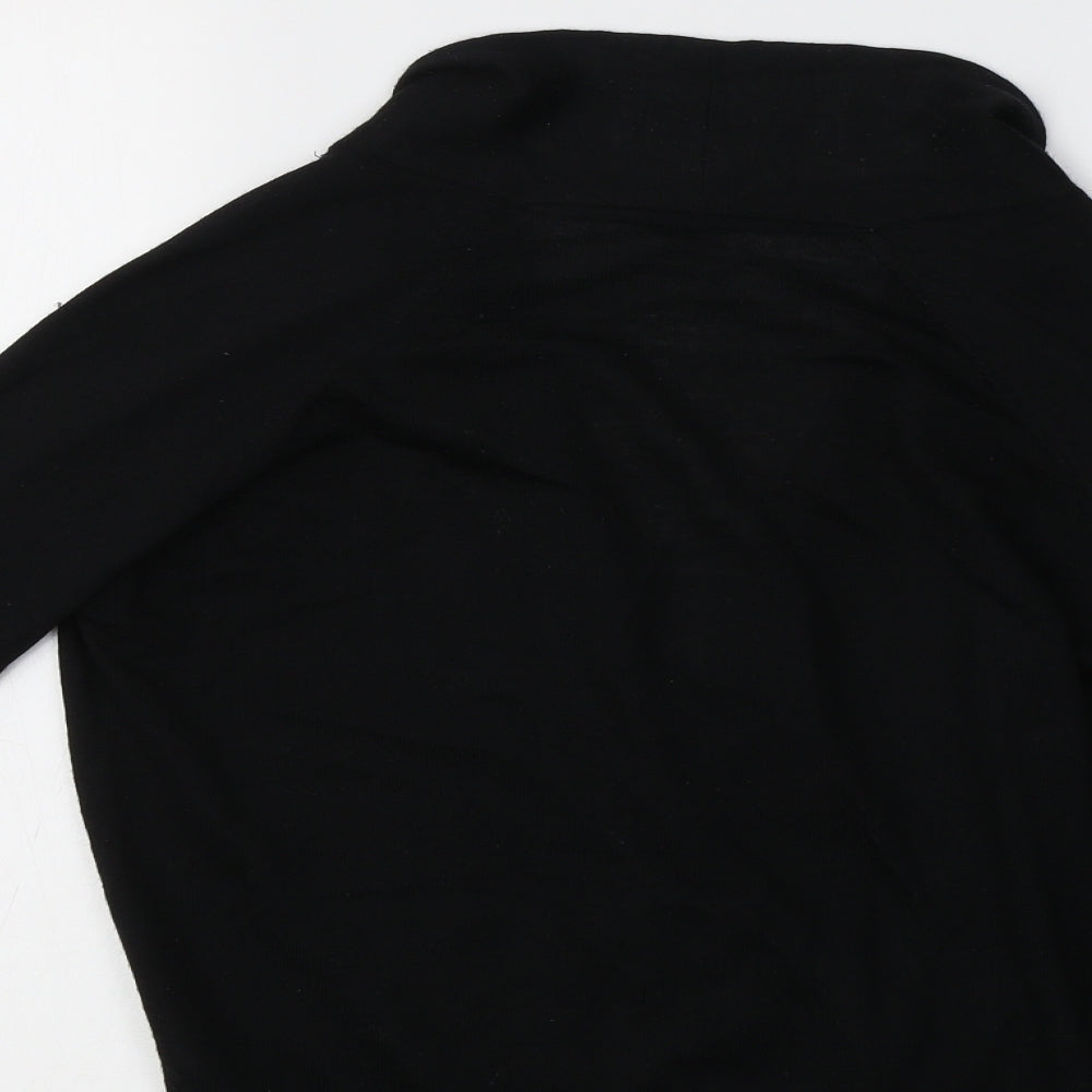 Topshop Womens Black V-Neck Acrylic Shrug Jumper Size 8