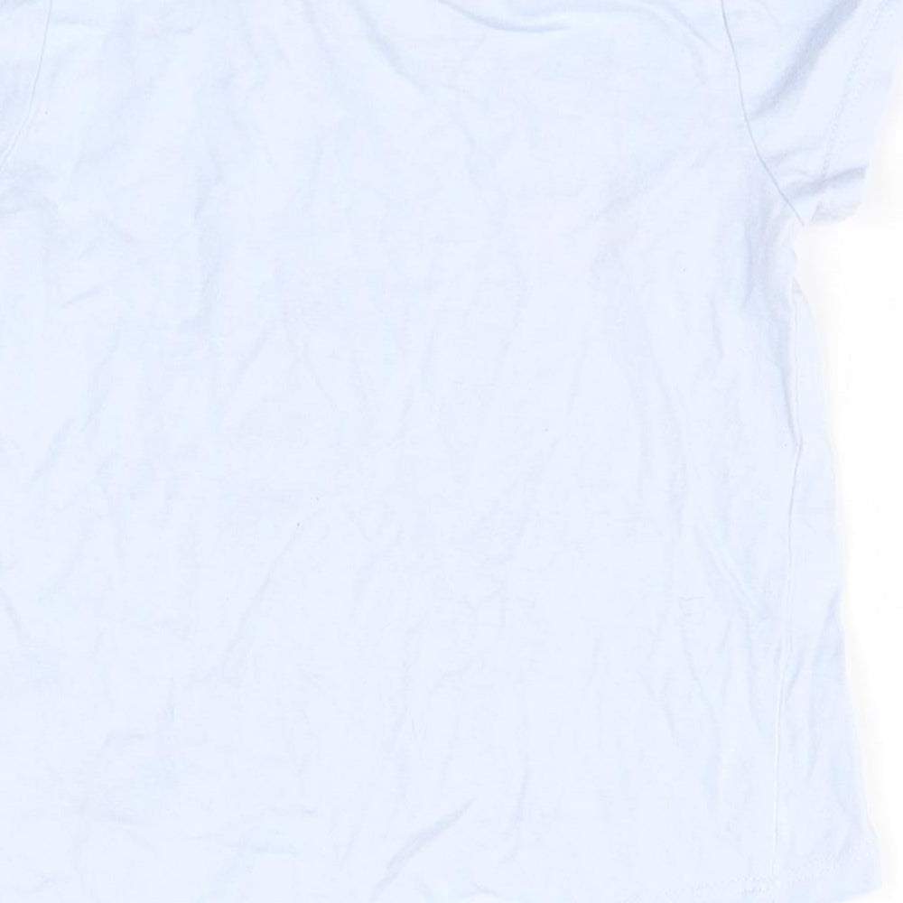 Preworn Baby Blue Cotton Basic T-Shirt Size 9-12 Months Round Neck