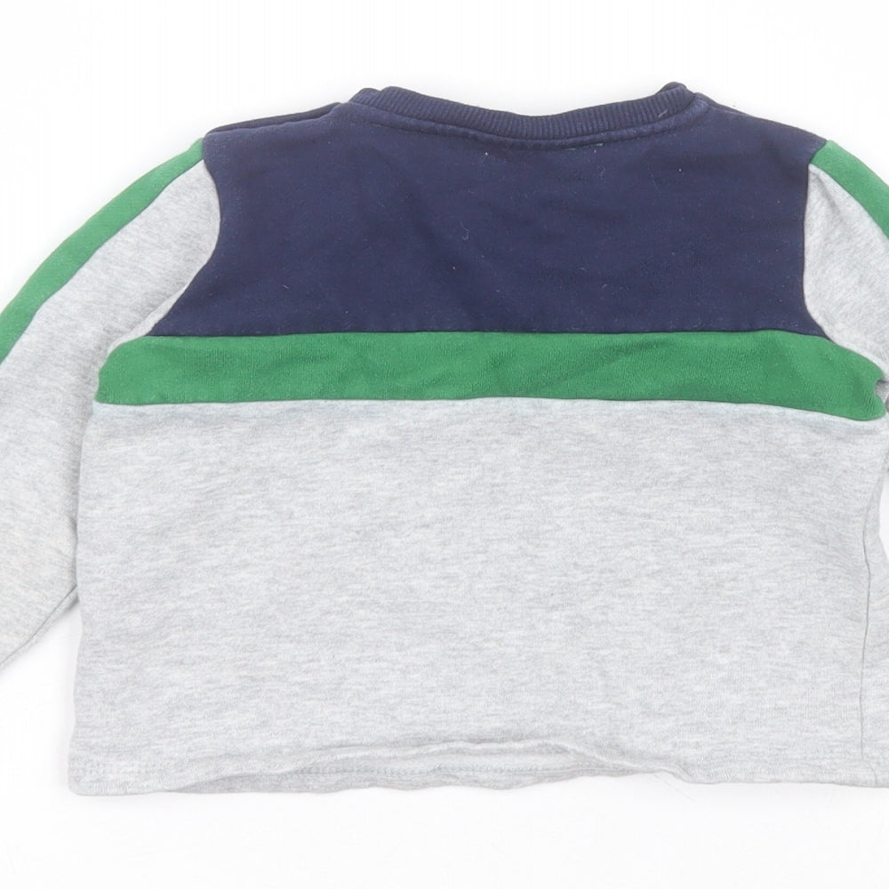 F&F Baby Grey Cotton Pullover Jumper Size 12-18 Months
