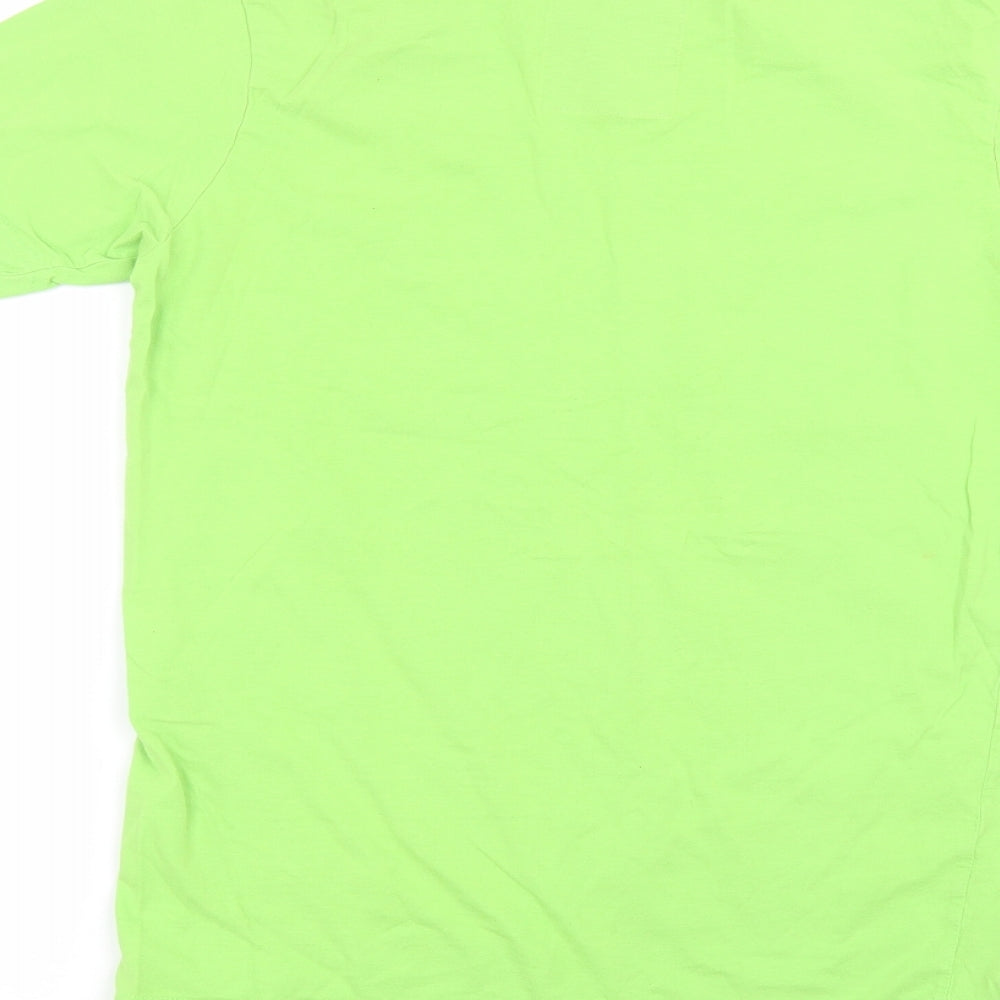 Petrolium Womens Green Cotton Basic T-Shirt Size S Round Neck