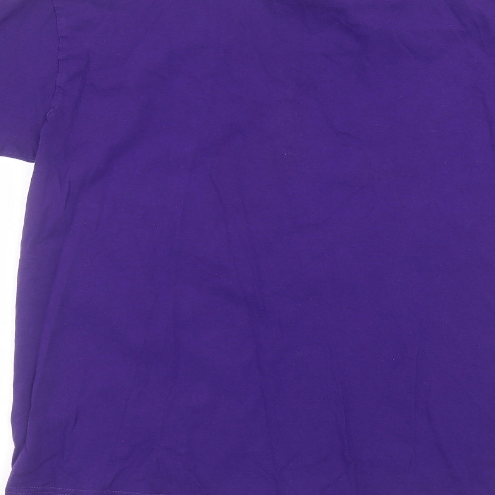 BLUE MAE Mens Purple Cotton T-Shirt Size M Round Neck
