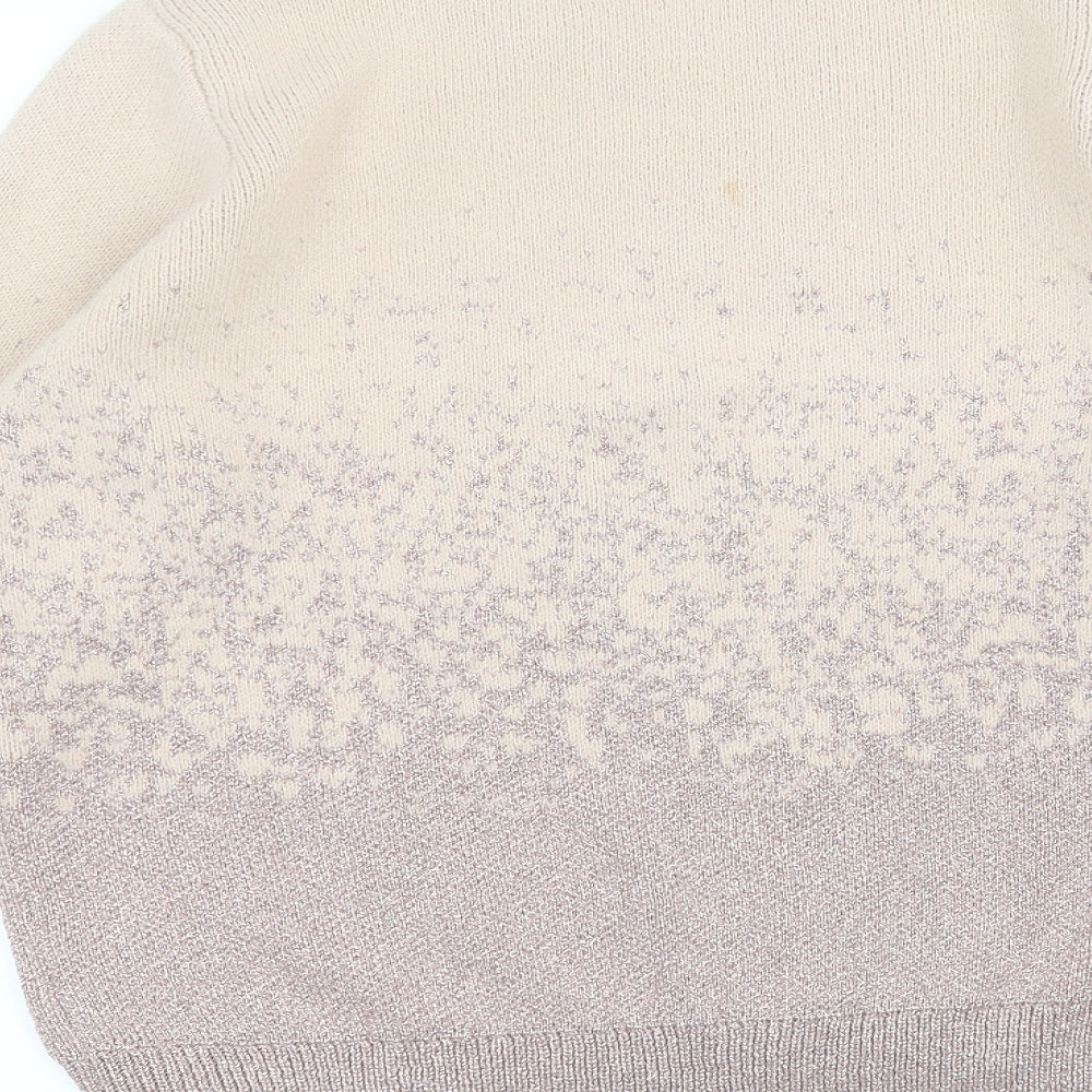 H&M Womens Pink Round Neck Acrylic Pullover Jumper Size L