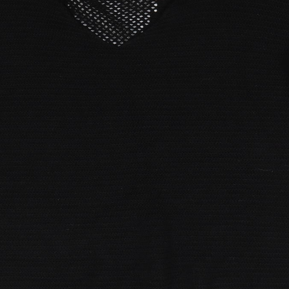 Atmosphere Womens Black Round Neck Acrylic Pullover Jumper Size S - Open Knit Neck Detail & Open Back Neck