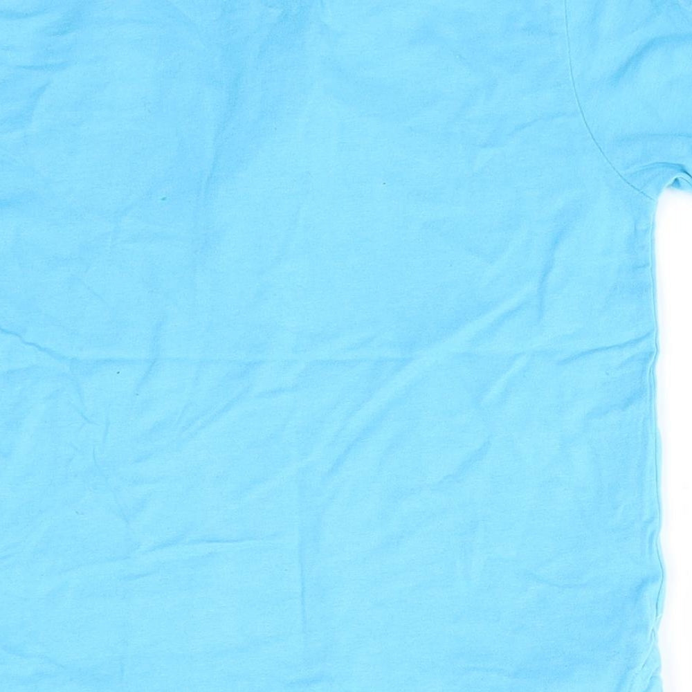 NEXT Boys Blue Cotton Basic T-Shirt Size 3-4 Years Collared - Azure Blue
