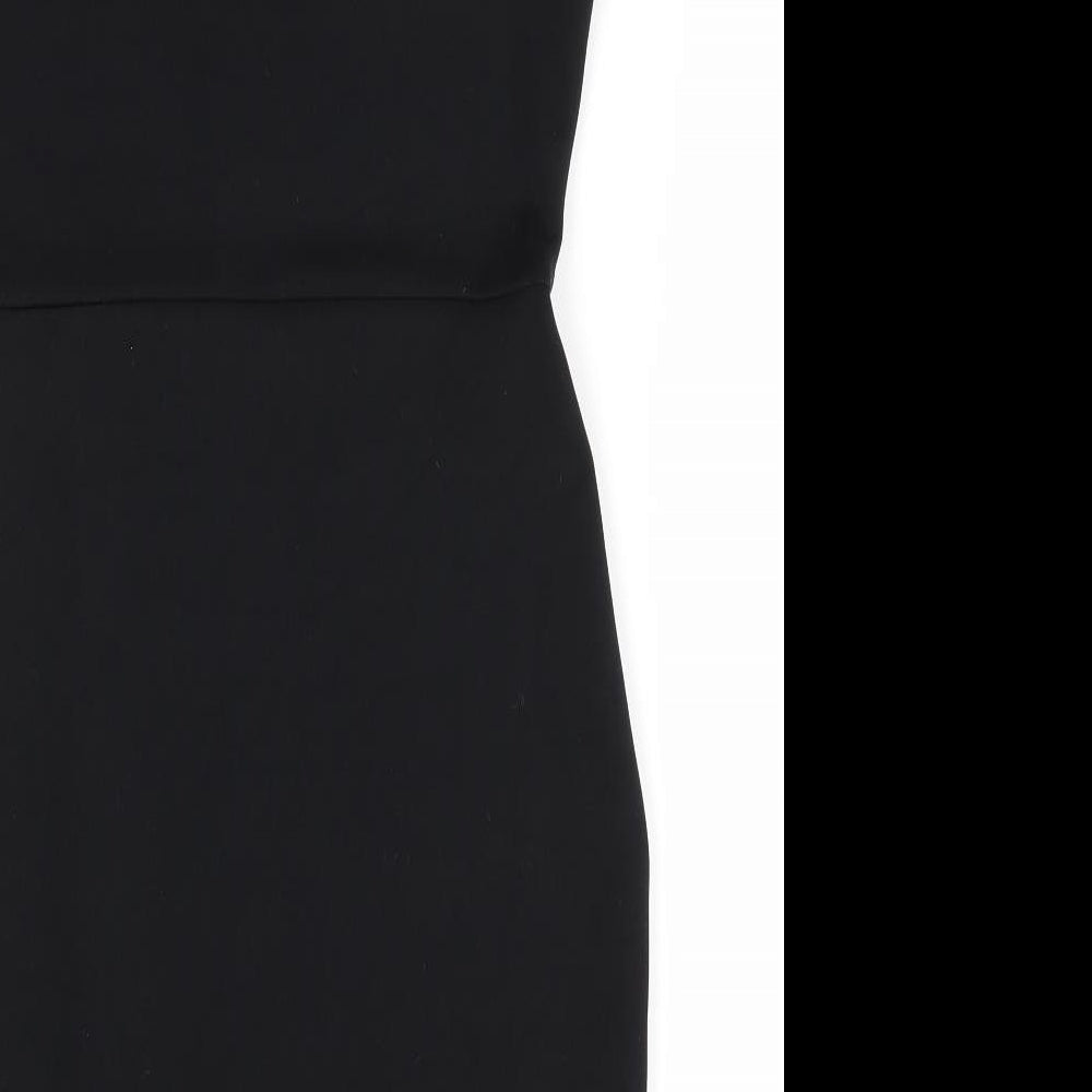 Missguided Womens Black Polyester Bodycon Size 12 Square Neck