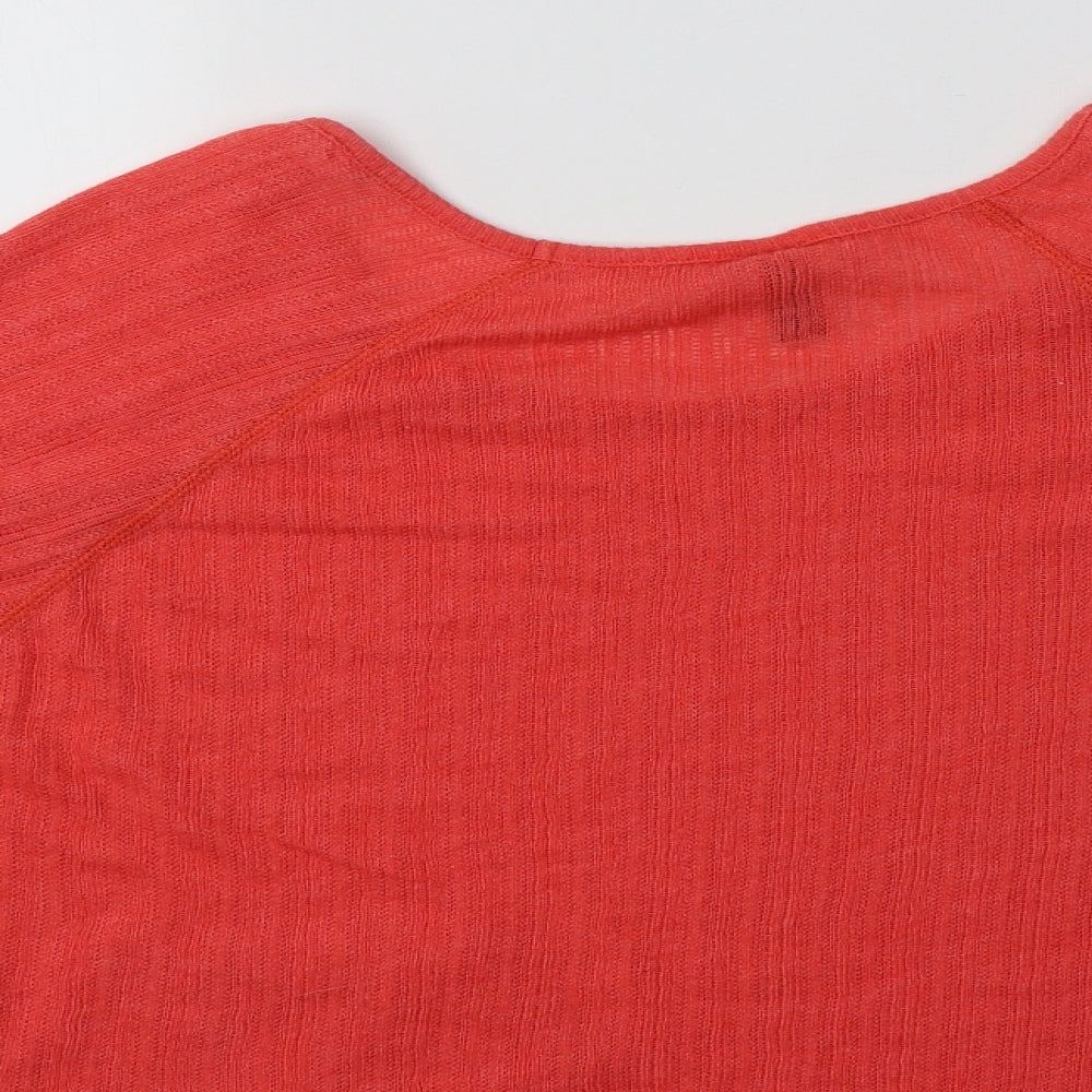 VERO MODA Womens Red Basic Blouse Size M Scoop Neck