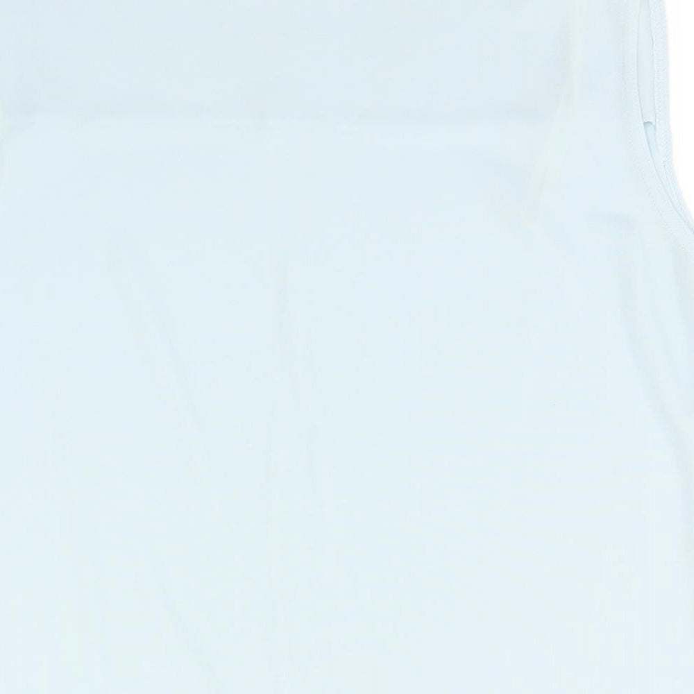Bonmarché Womens Blue Polyester Basic T-Shirt Size XL Round Neck