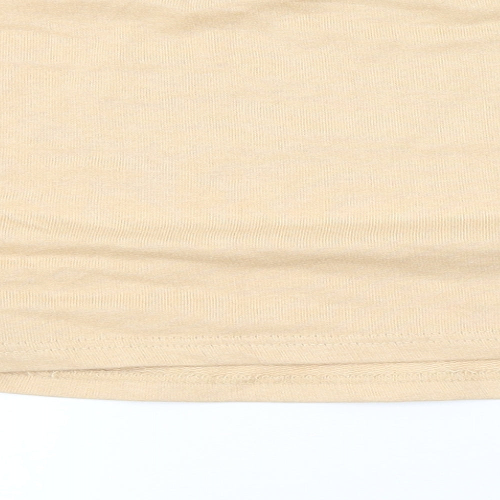 Missguided Womens Beige Round Neck Cotton Pullover Jumper Size 8