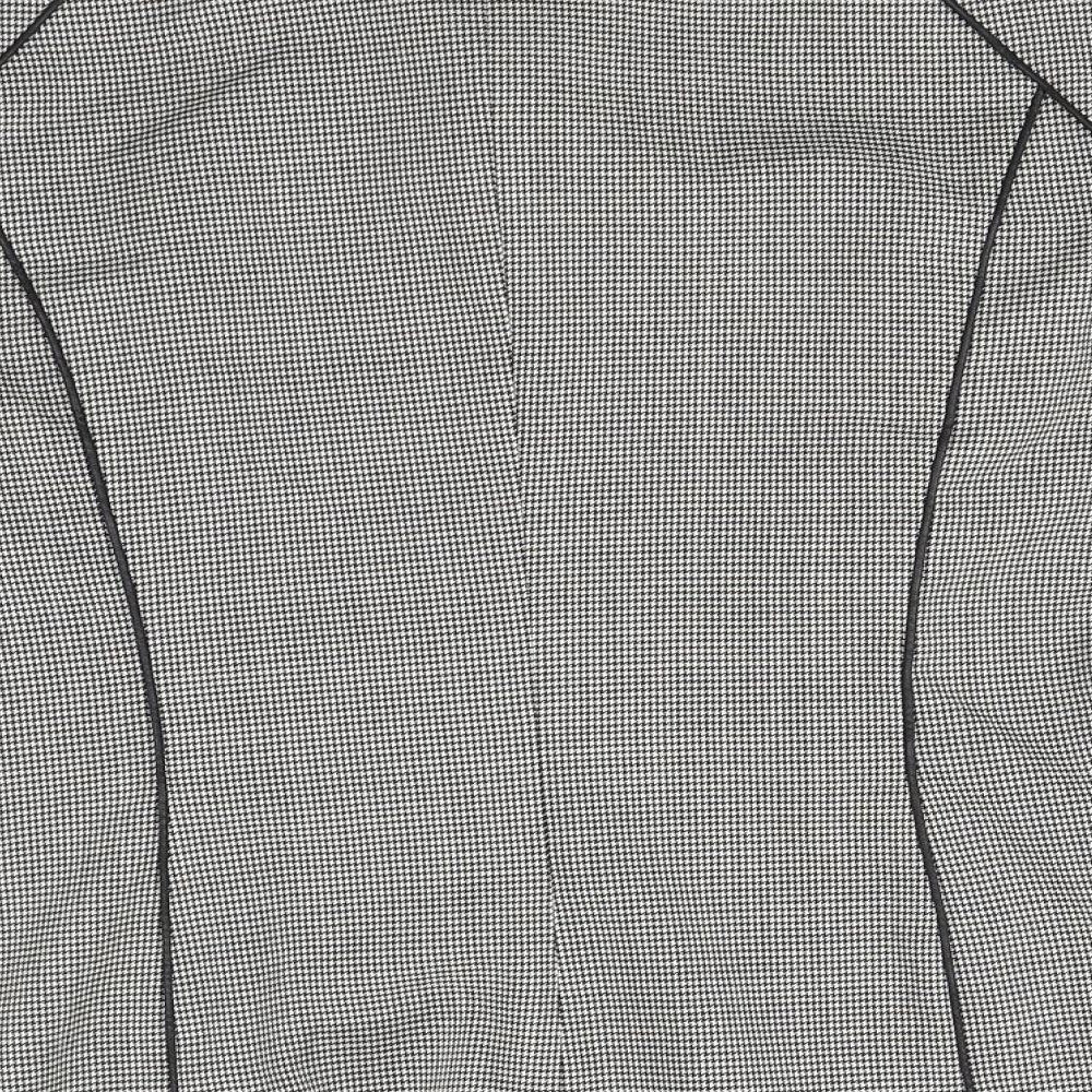 Precis Womens Grey Houndstooth Jacket Size 16