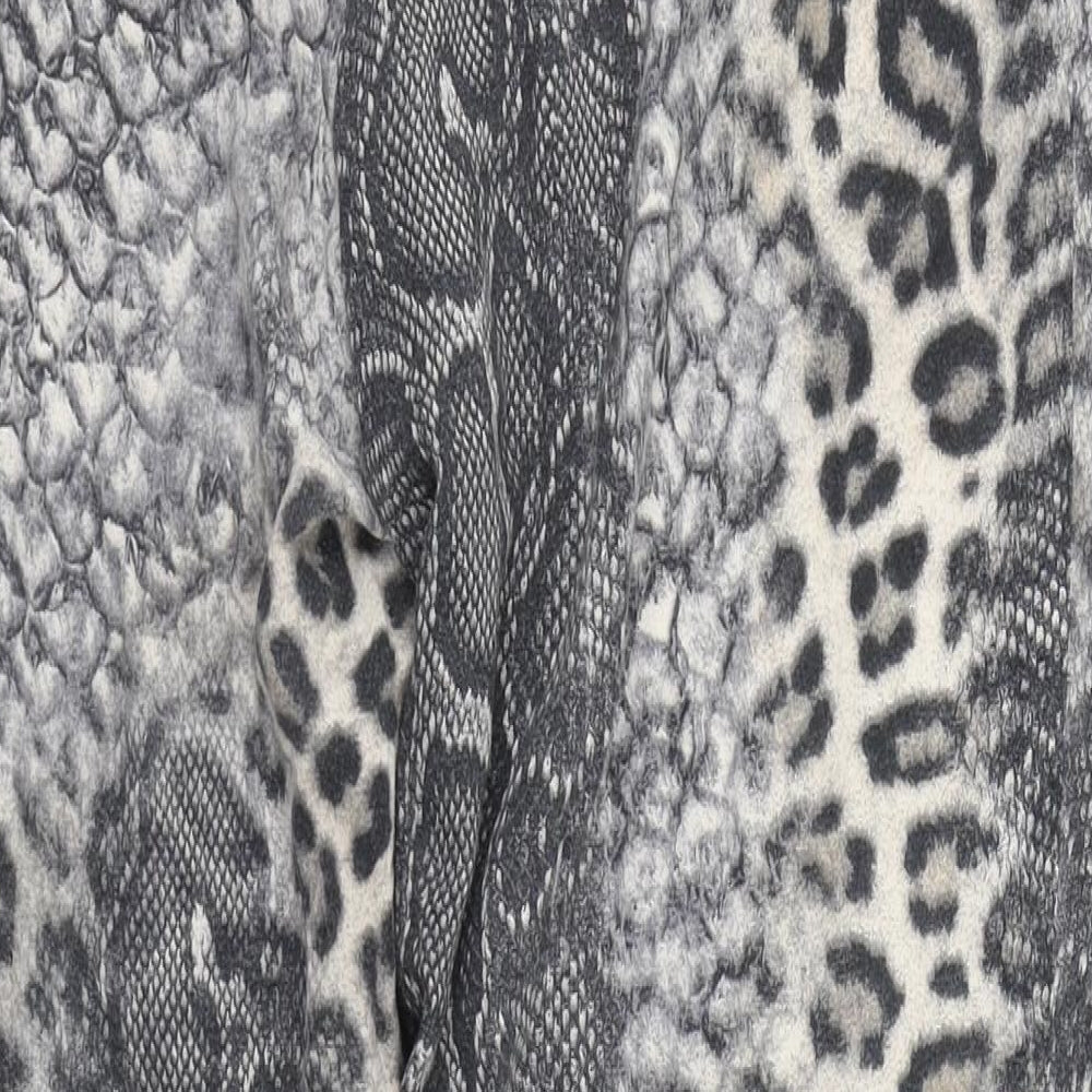 Dorothy Perkins Womens Grey Animal Print Polyester Trousers Size 14 L26 in Regular