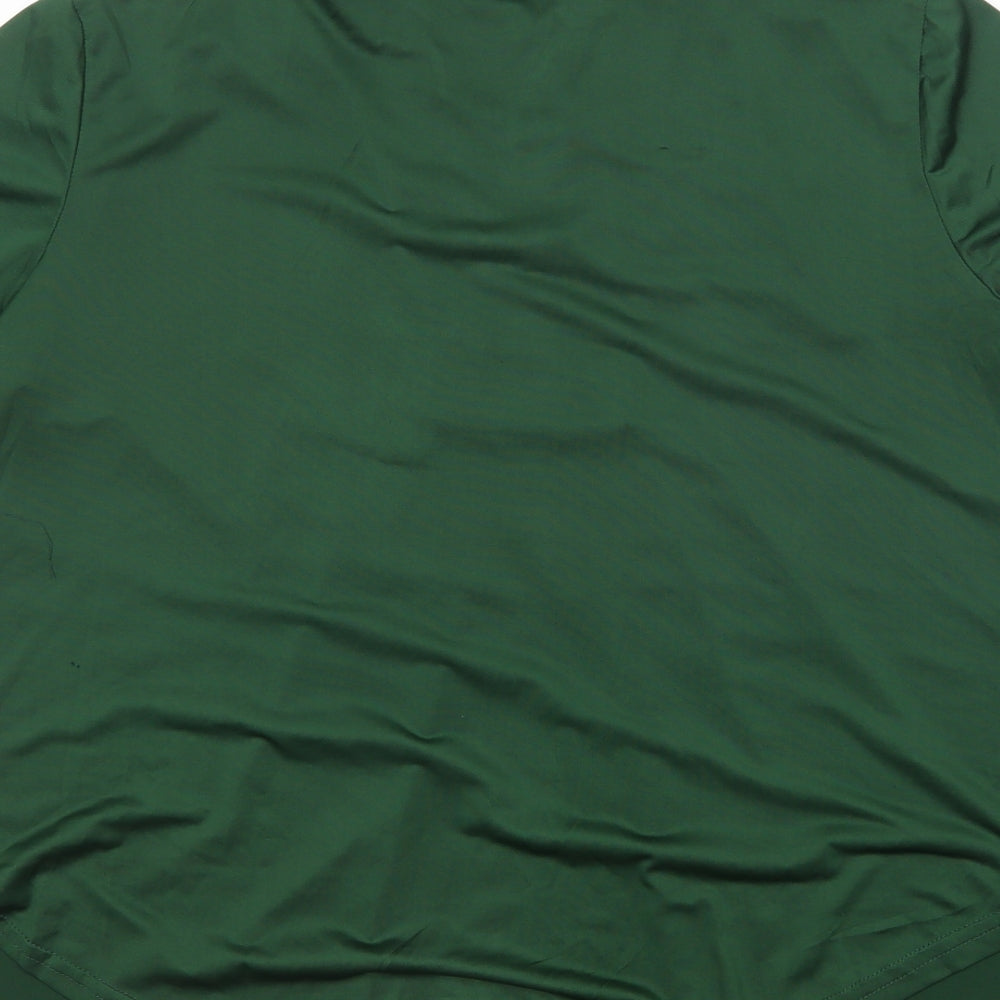 Preworn Womens Green Polyester Basic Blouse Size S V-Neck