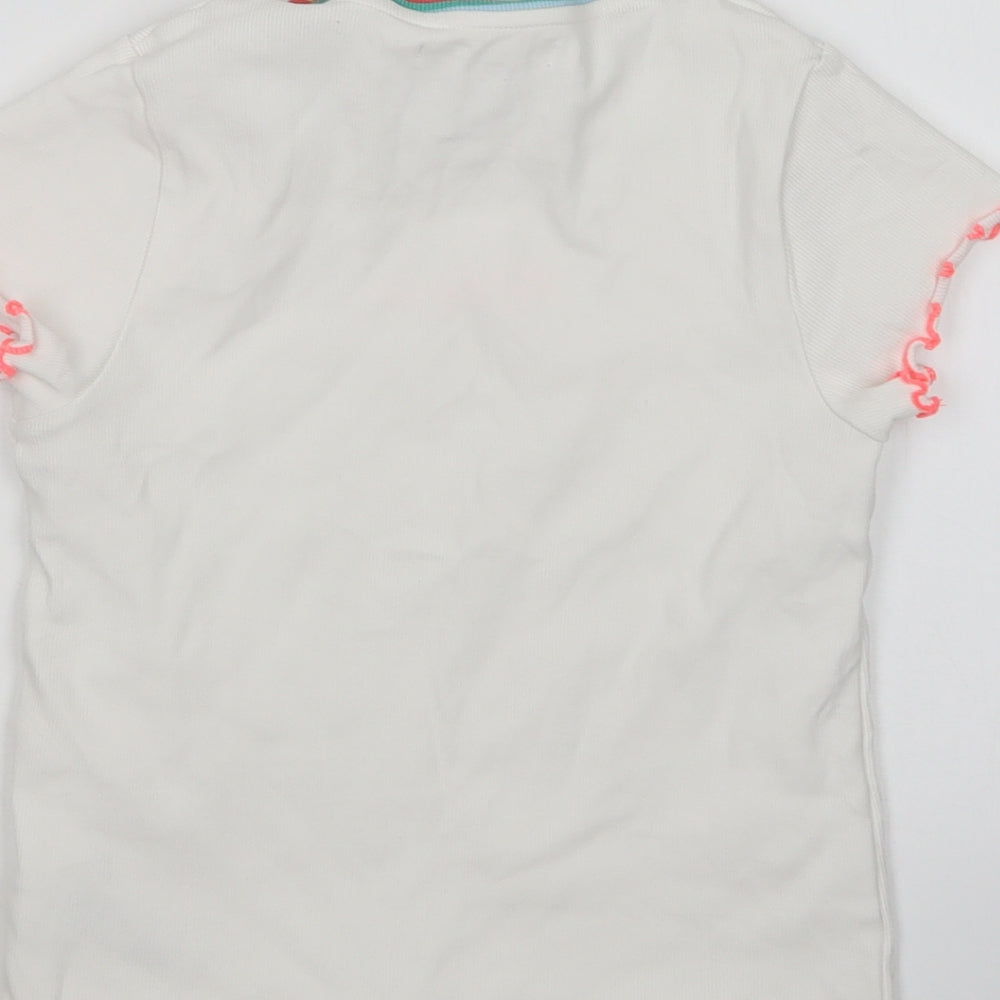 m7s Girls Multicoloured Cotton Basic T-Shirt Size 9-10 Years Round Neck