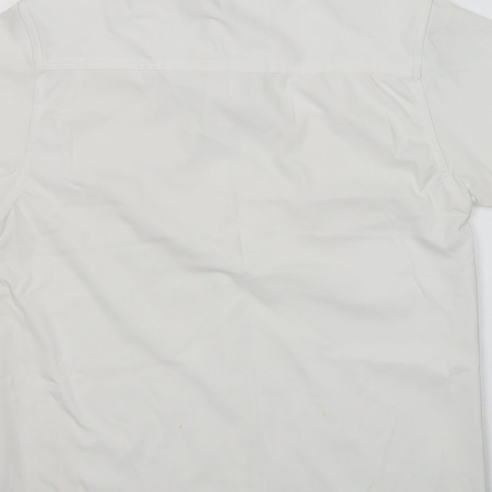 UrbanSpirit Womens White Polyester Basic Polo Size M Collared