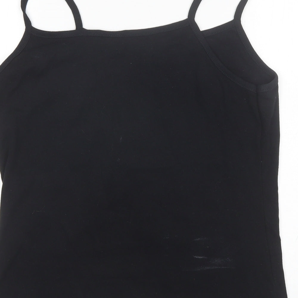 Joie de Vivre Womens Black Cotton Camisole Tank Size L Round Neck