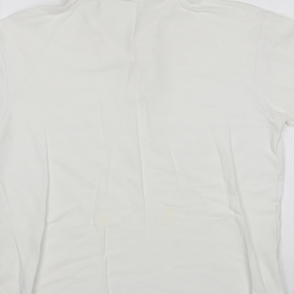 Preworn Mens White Cotton Polo Size XL Collared