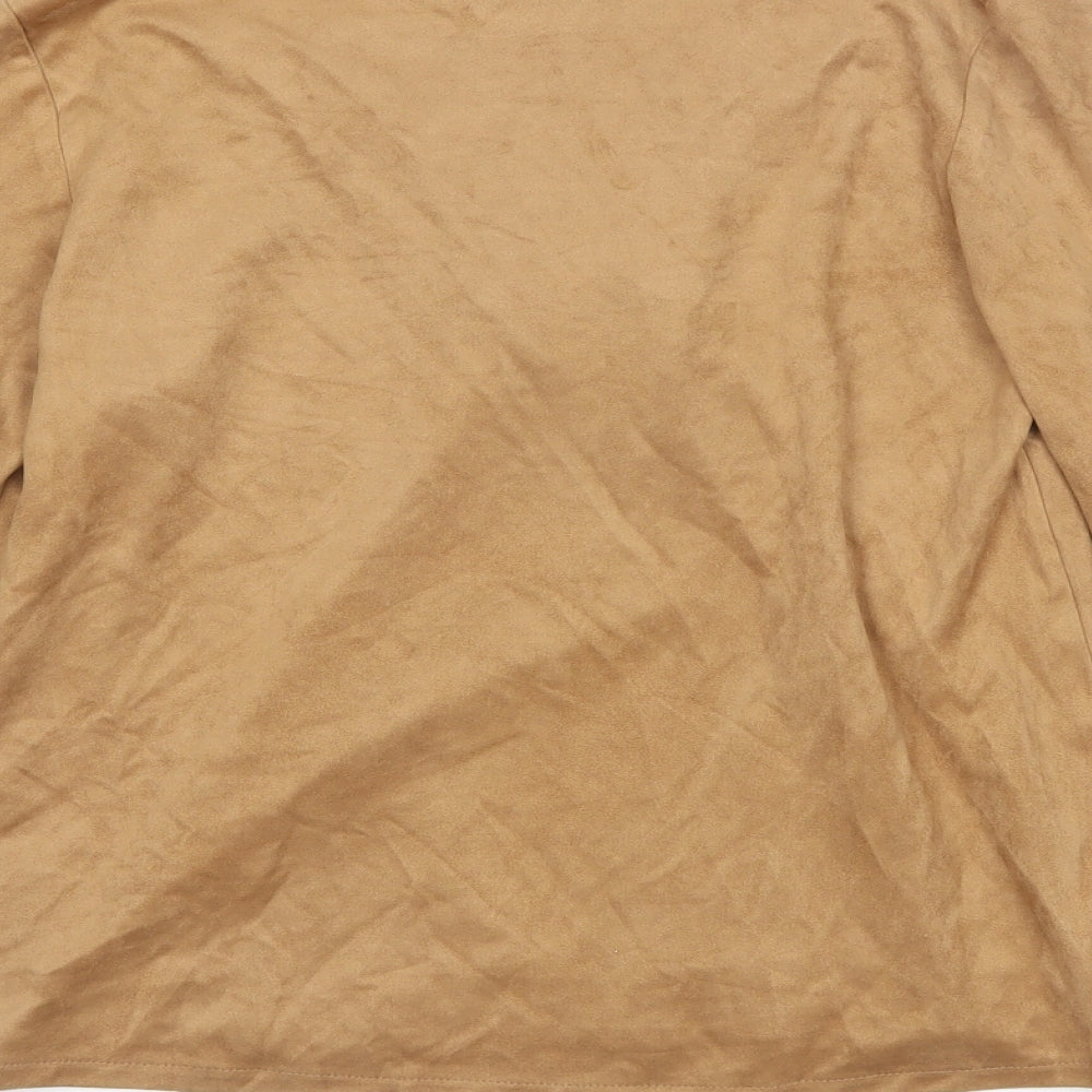 Missguided Womens Brown Polyester Basic Blouse Size 8 V-Neck