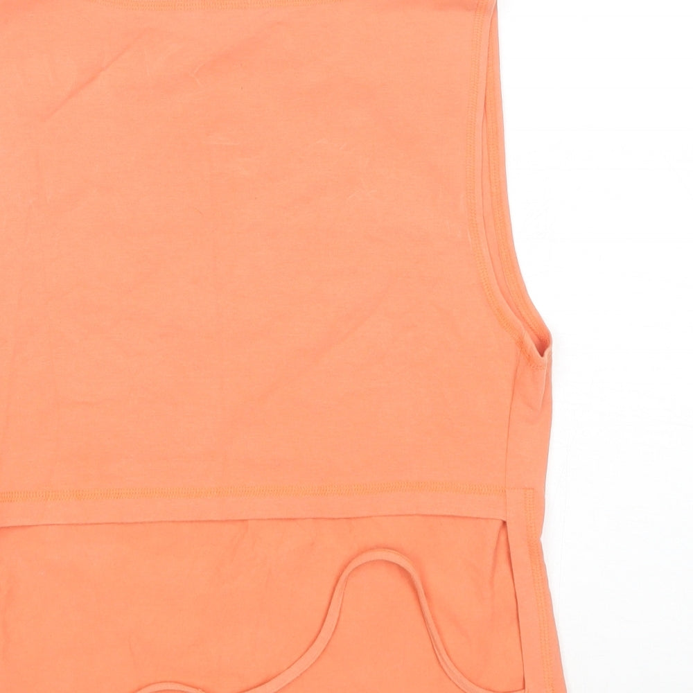Definitions Womens Orange Cotton Basic Tank Size 14 Round Neck