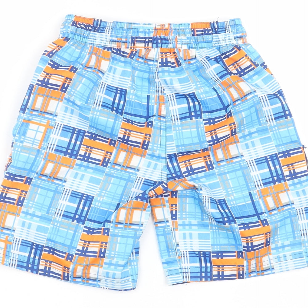 Preworn Boys Blue Polyester Bermuda Shorts Size 7 Years Regular - swim short