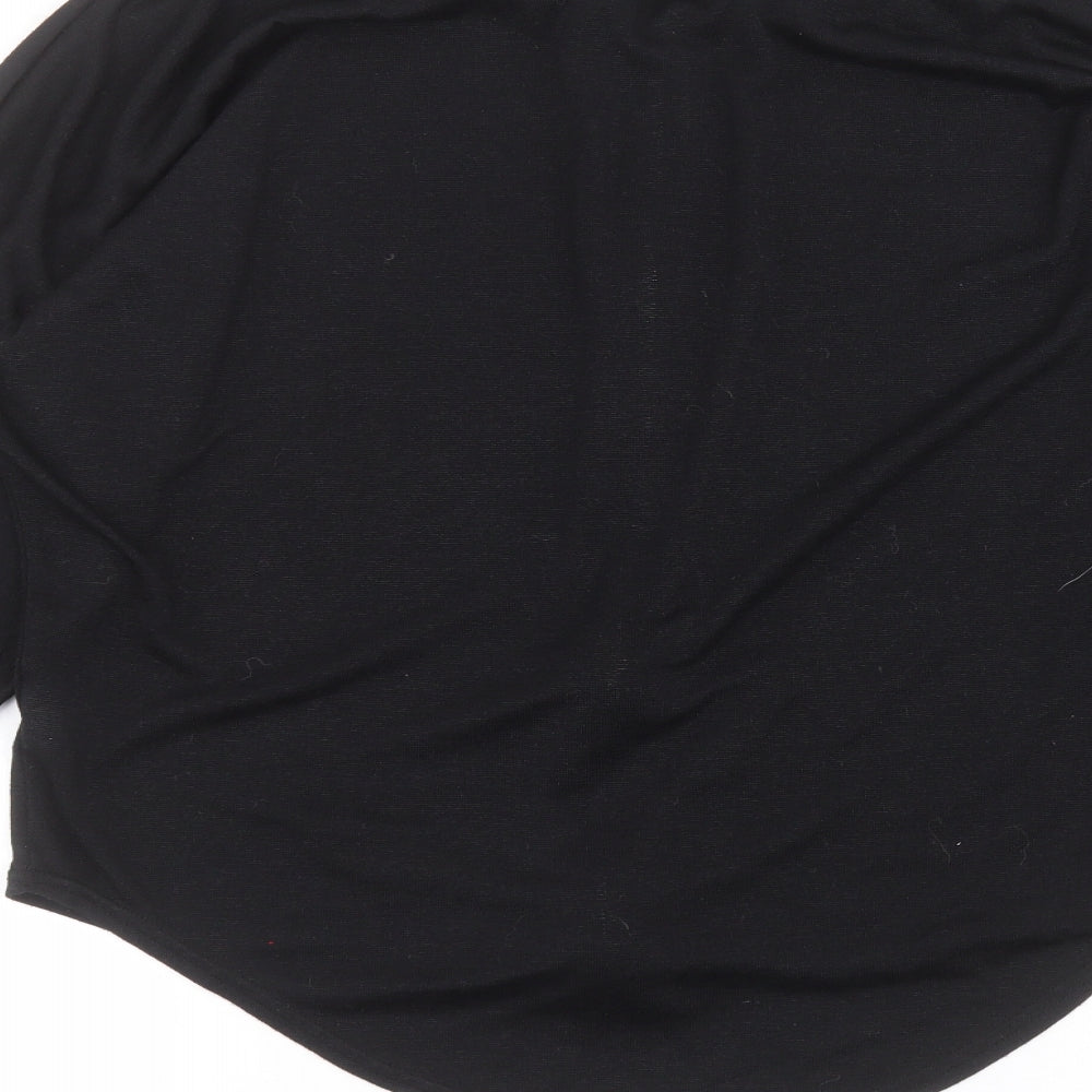 Select Womens Black Polyester Basic T-Shirt Size 12 Round Neck