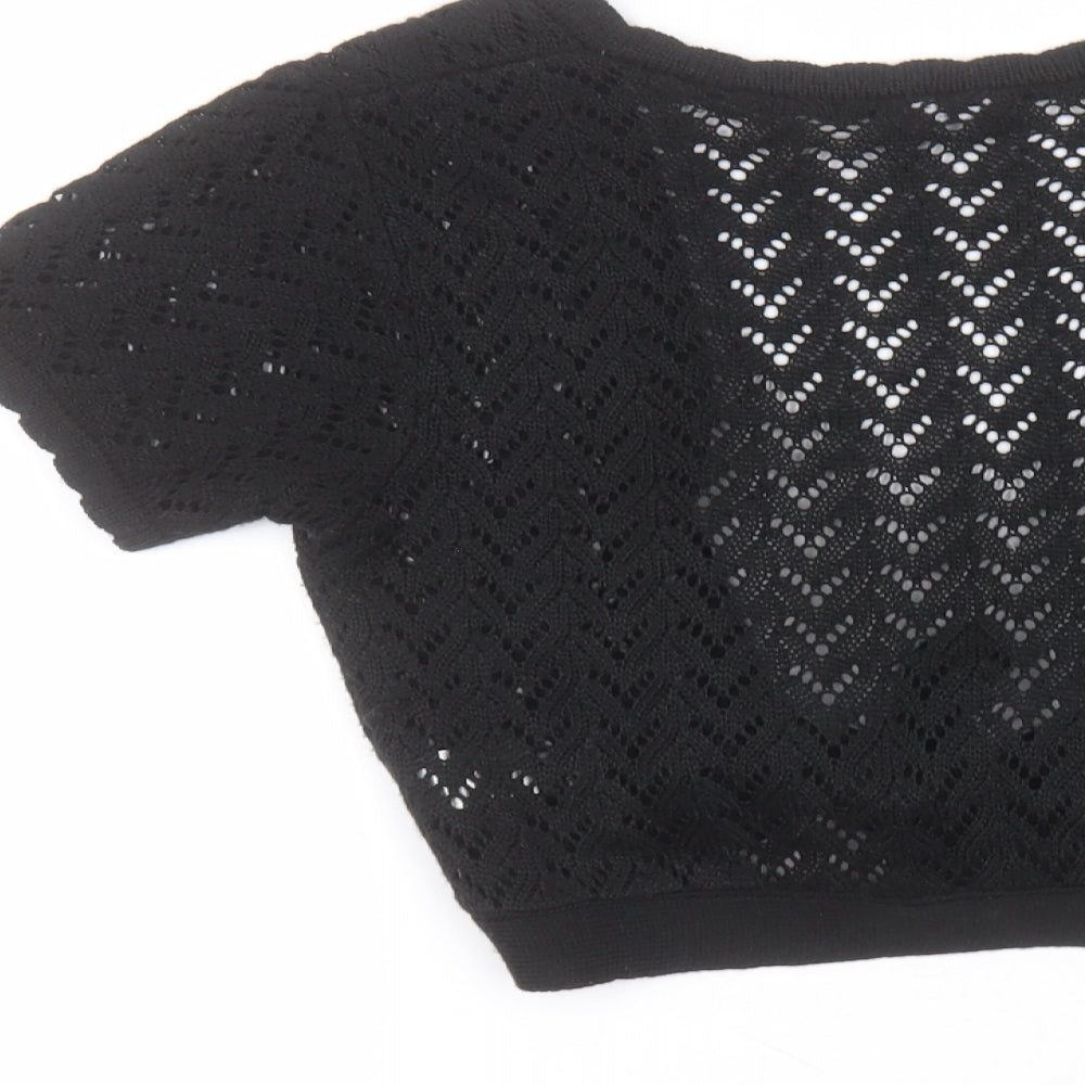 Atmosphere Womens Black V-Neck Acrylic Cardigan Jumper Size 12