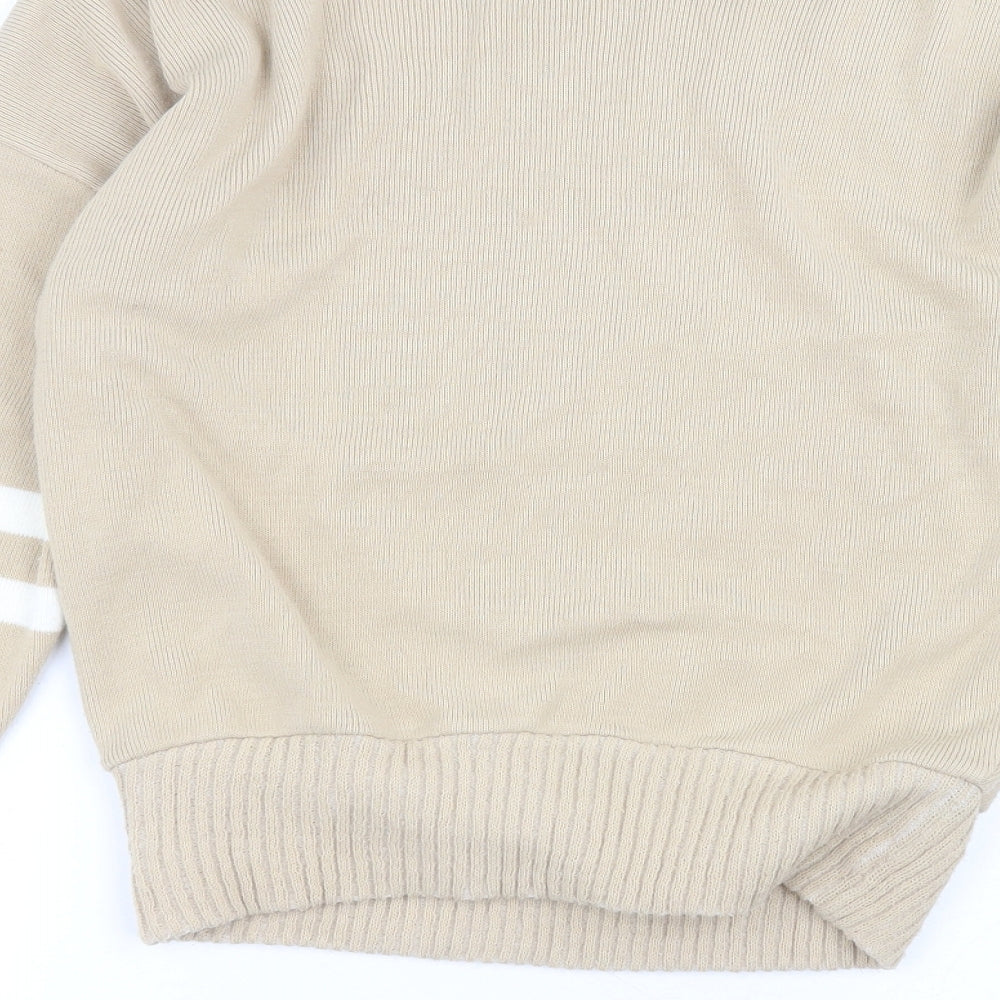 MISSAP Womens Beige Roll Neck Acrylic Pullover Jumper Size M
