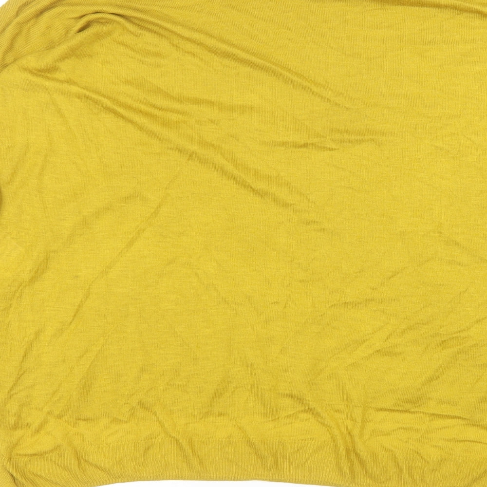 H&M Womens Yellow Acrylic Basic T-Shirt Size S Round Neck
