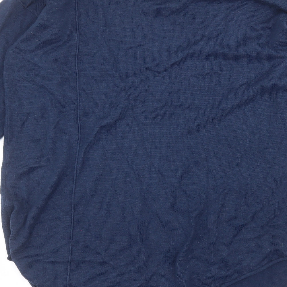 soft B Womens Blue Acrylic Basic T-Shirt Size M Round Neck