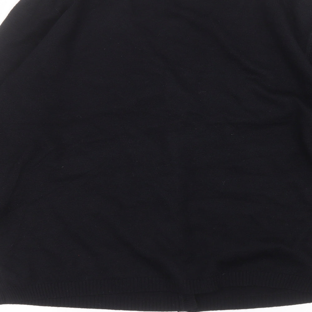 E&D Womens Black V-Neck Acrylic Cardigan Jumper Size M