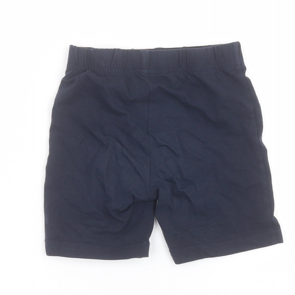 TU Girls Blue Cotton Sweat Shorts Size 6 Years Regular
