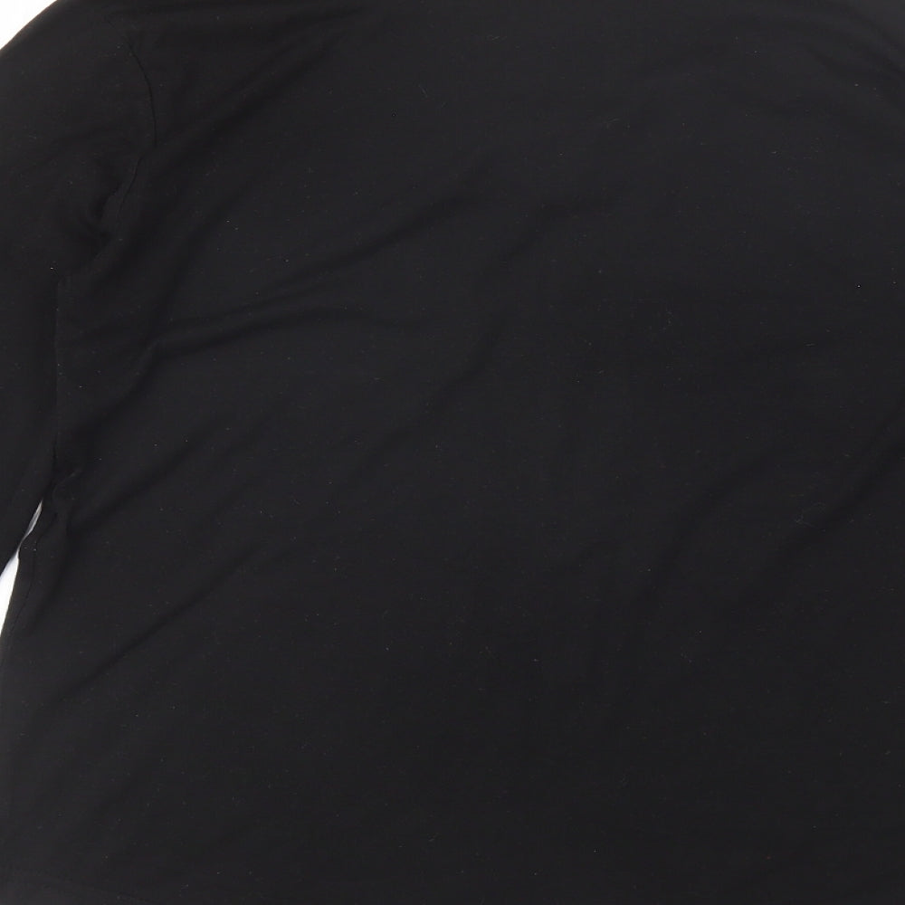 Preworn Womens Black Cotton Basic Blouse Size XL V-Neck