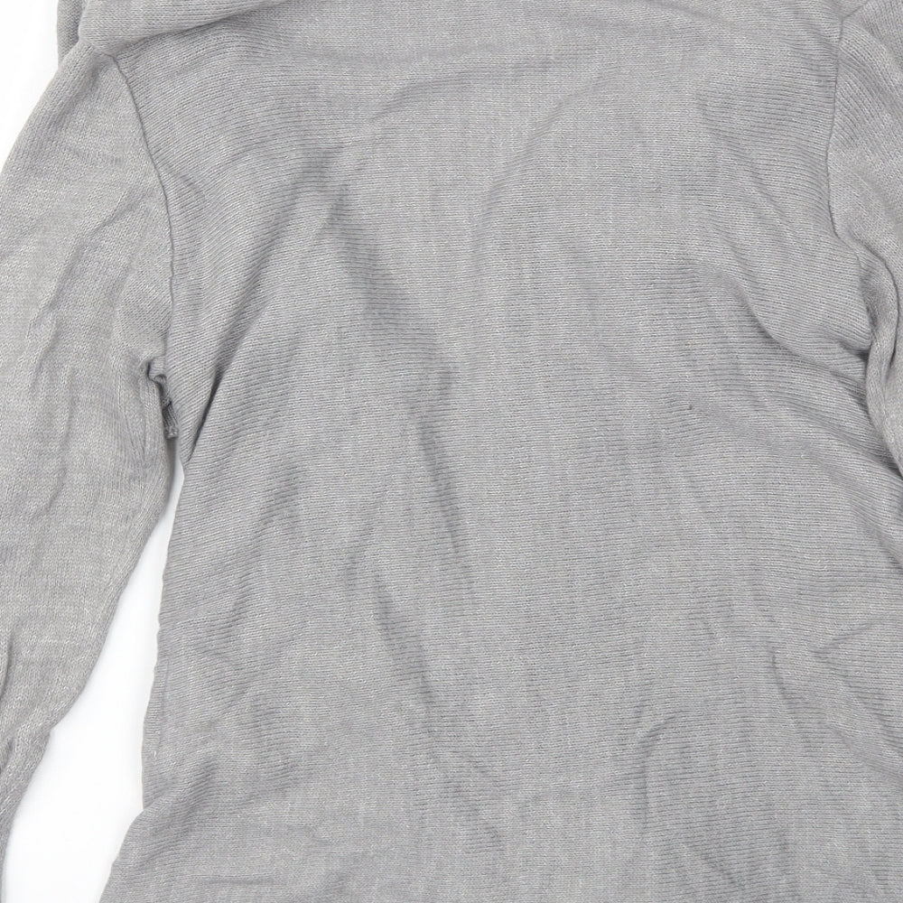 Object Womens Grey Collared Acrylic Cardigan Jumper Size M