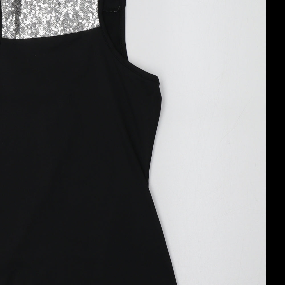 Yidarton Womens Black Polyester Basic Tank Size S Scoop Neck