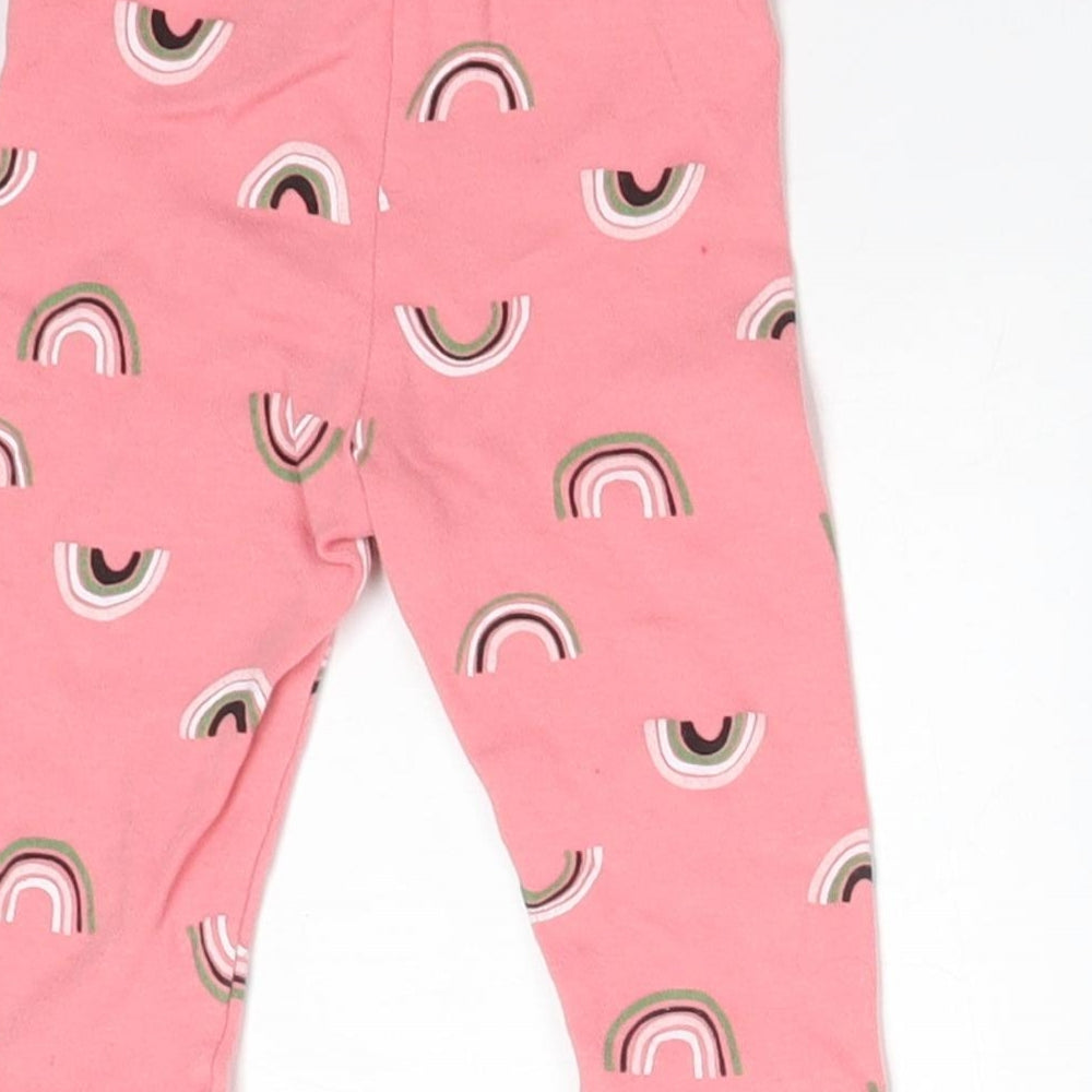 PEKKLE Girls Pink Cotton Leggings Size 6-9 Months - RAINBOWS