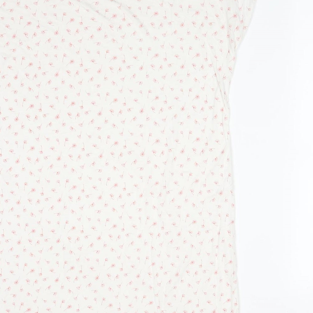 George Womens White Floral Viscose Dress Size 14