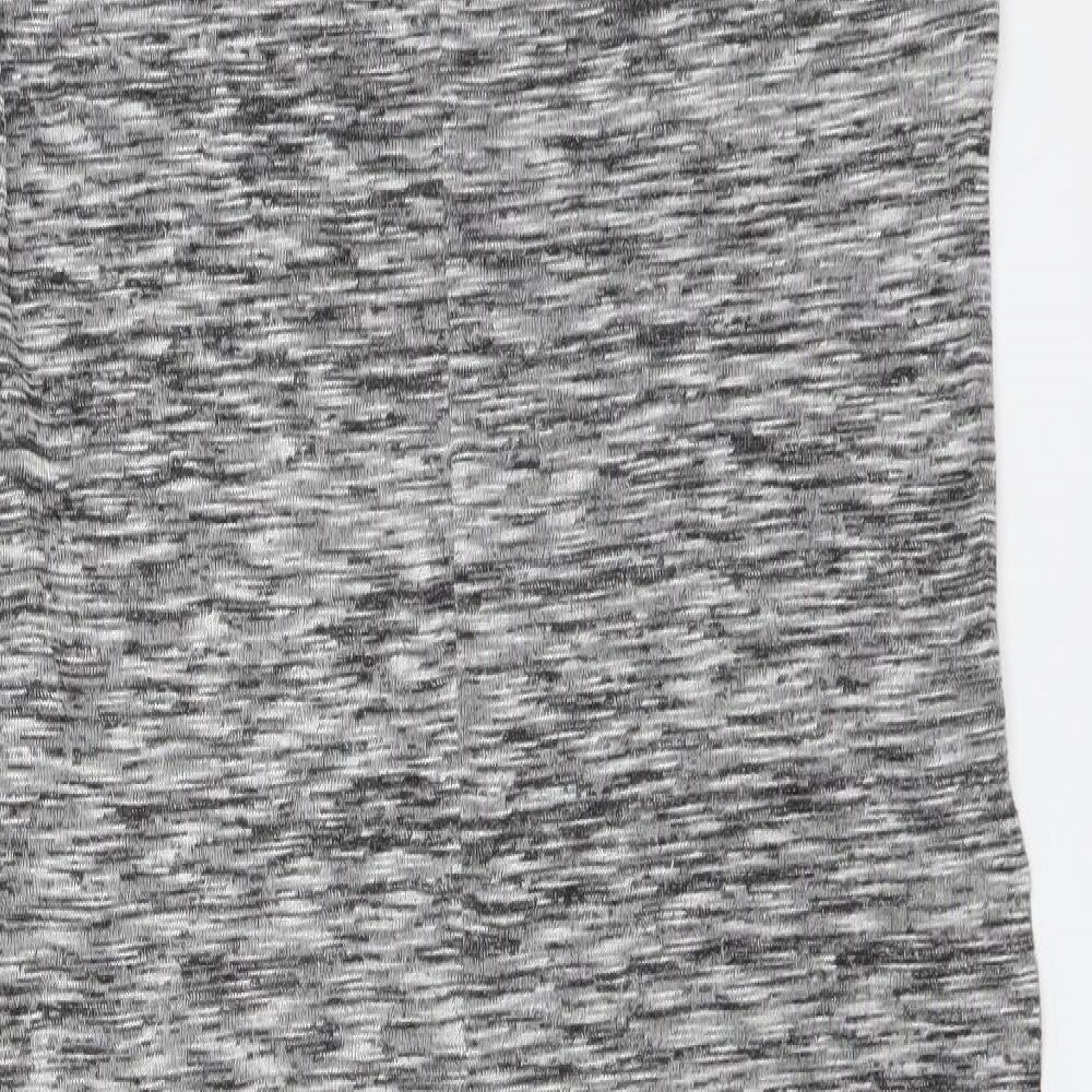 Marks & Spencer Womens Grey Viscose Basic T-Shirt Size 12 Round Neck