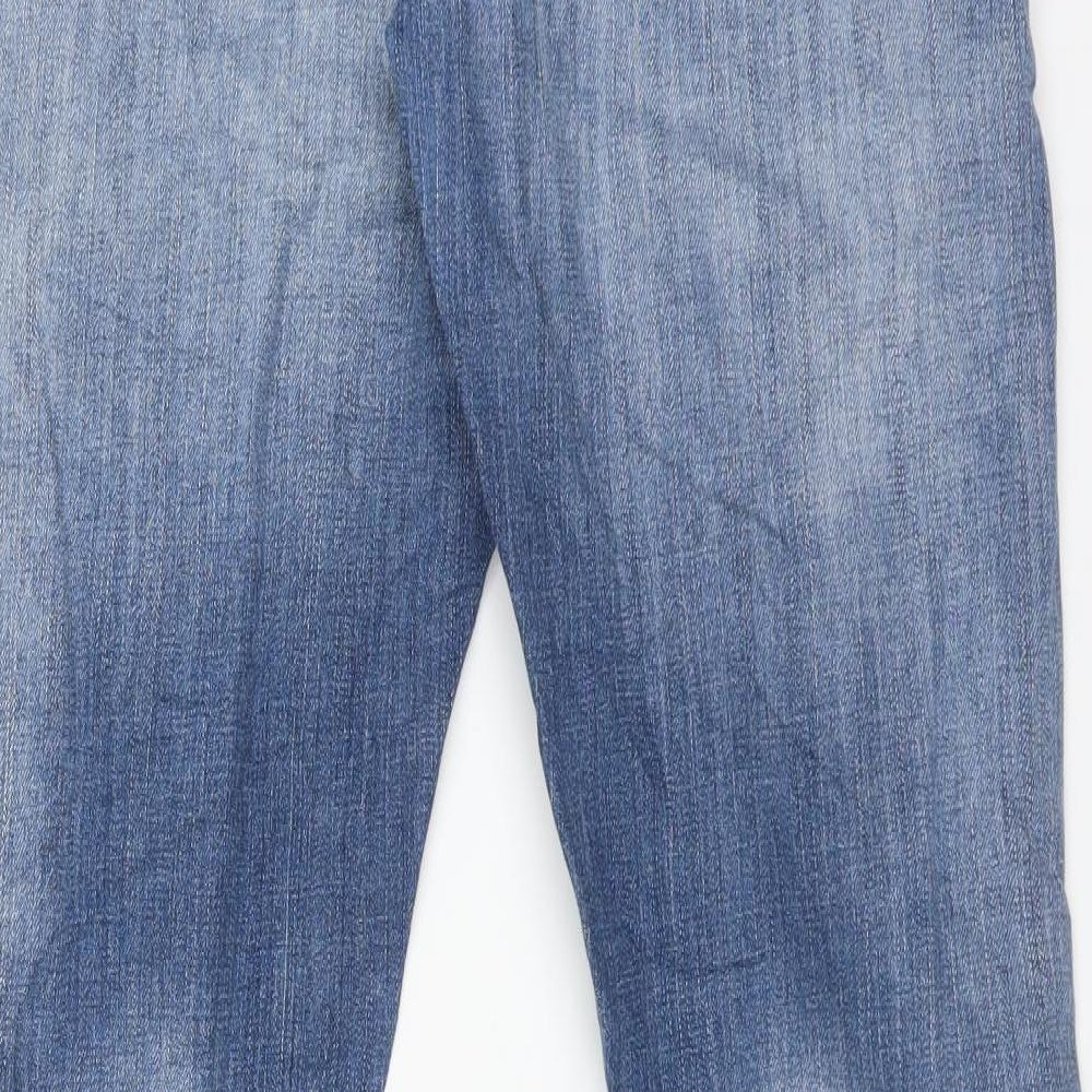 H&M Womens Blue Cotton Boyfriend Jeans Size 25 L32 in Regular